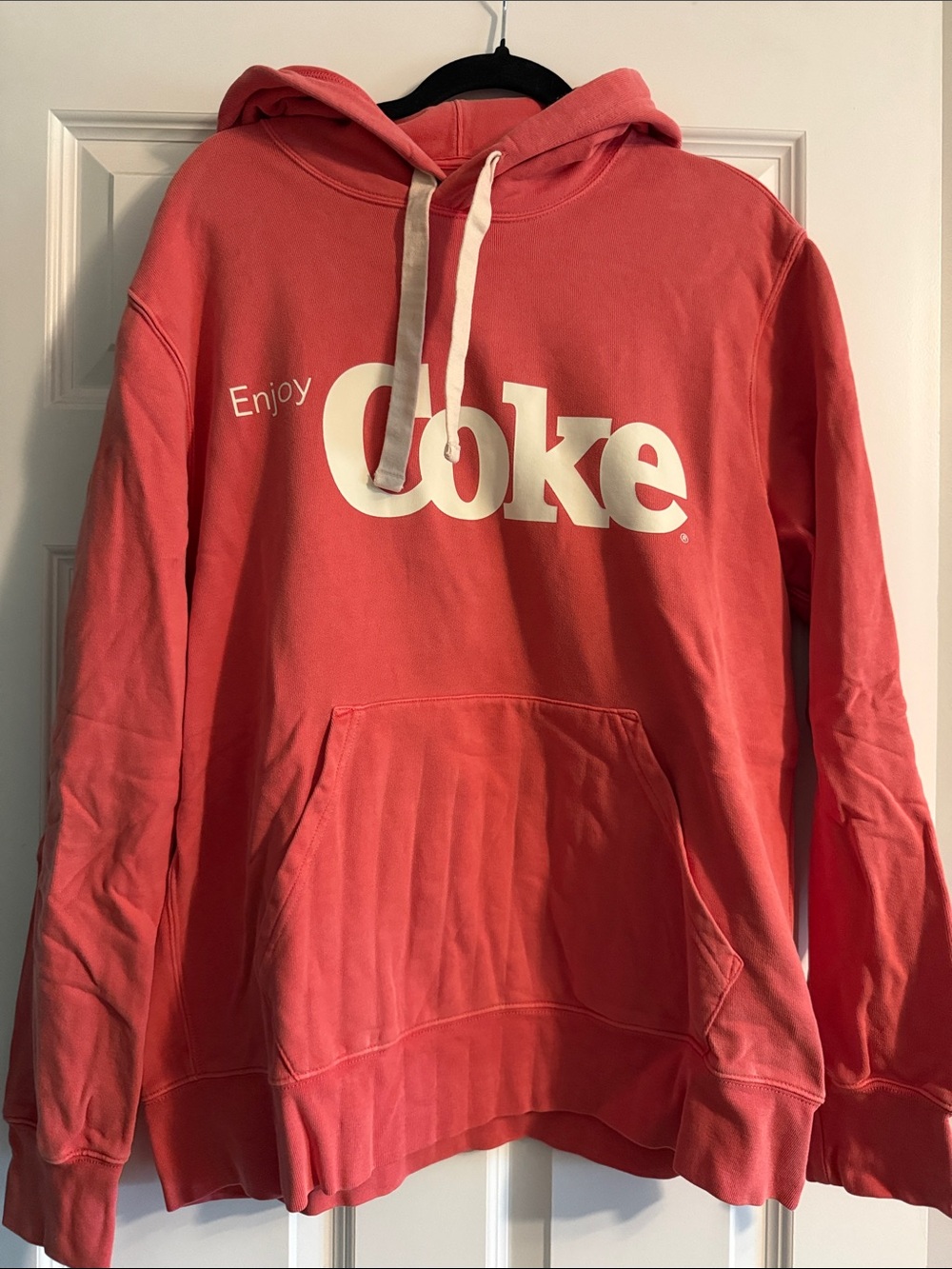 Coca Cola Coral Hoodie with White Logo